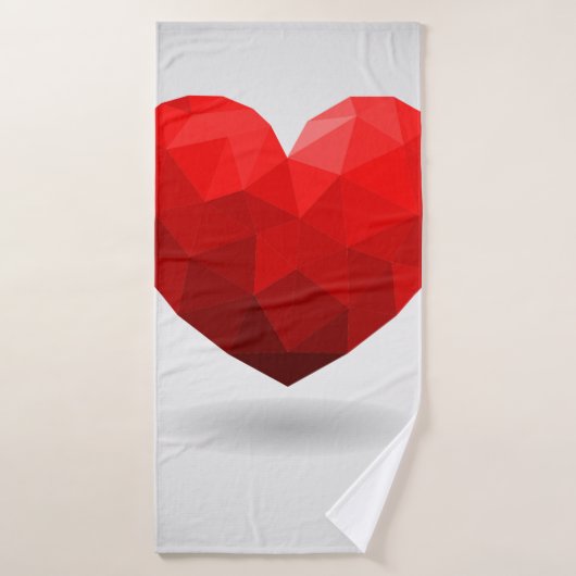 Coeur d'amour bas poly valentine (Serviette de bain)