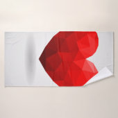 Coeur d'amour bas poly valentine (Serviette de bain)