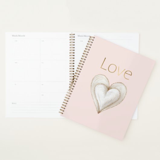 Cœur d'amour en or rose (Devant avec enveloppe)