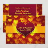 coeur d'amour moderne invitations mariage (Devant / Derrière)