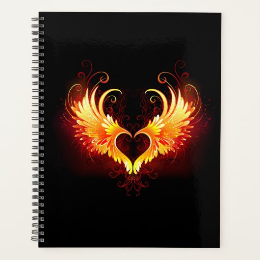 Cœur d'ange de feu avec des ailes (Devant)