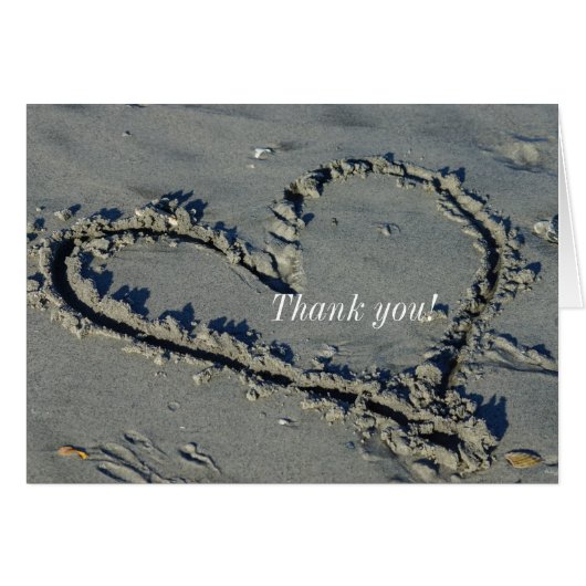 Coeur Dans La Carte de remerciements De Sable (Devant Horizontal)