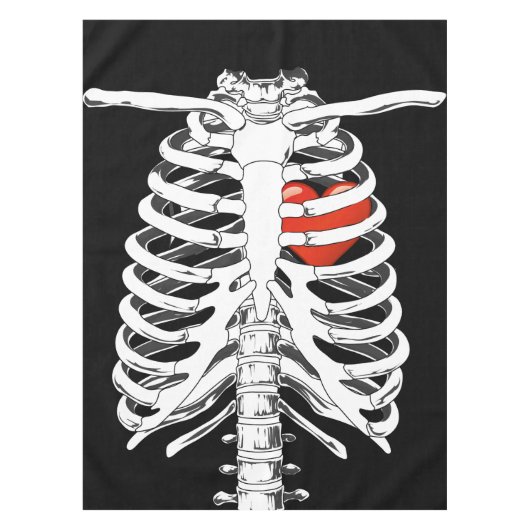 Coeur dans la nappe squelettique de Halloween de (Devant)