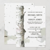 Coeur dans l'arbre avec les premières invitations  (Devant / Derrière)