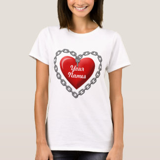 Coeur dans les chaînes T-shirt