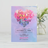 Coeur Dans Les Nuages Anniversaire Invitation (Debout devant)