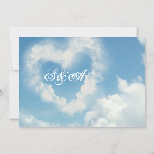 Coeur dans les nuages, Ciel Bleu Invitation romant (Dos)