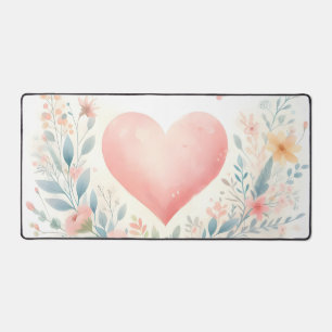 Cœur d'aquarelle douce Fleurs d'amour Oiseaux