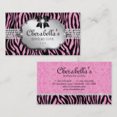 Coeur d'arc de zèbre de carte de visite de bijoux (Devant / Derrière)