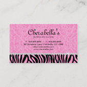 Coeur d'arc de zèbre de carte de visite de bijoux (Dos)