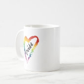 Coeur d'arc-en-ciel de tasse de café de fierté de (Devant gauche)