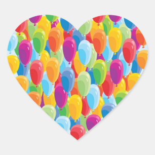 Coeur de ballon - Stickers d'anniversaire