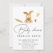 Coeur de carotte de lapin Baby shower Invitation f (Devant)
