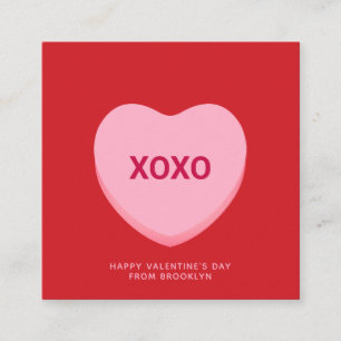 Coeur de conversation rose rouge XOXO carte Saint