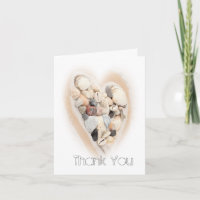 Cœur de Coquillages Plage Mariage Photo Merci