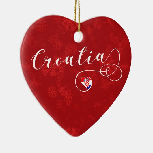 Coeur de Croatie, Ornement Arbre de Noël, Croate (Droite)