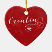 Coeur de Croatie, Ornement Arbre de Noël, Croate (Devant)