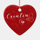 Coeur de Croatie, Ornement Arbre de Noël, Croate (Dos)