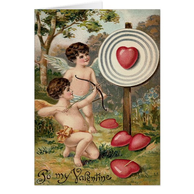 Cœur de Cupidon Arc Flèche Cible Champ (Devant)