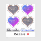 Coeur de danse Kizomba Sticker en vinyle coupé sur (Feuille)
