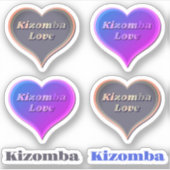 Coeur de danse Kizomba Sticker en vinyle coupé sur (Devant)