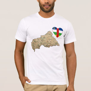 Coeur de drapeau de Centrafrique et T-shirt de