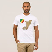 Coeur de drapeau de Congo-Brazzaville et T-shirt (Devant entier)