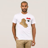 Coeur de drapeau de l'Irak et T-shirt de carte (Devant entier)