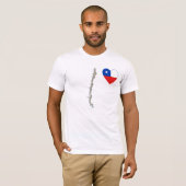 Coeur de drapeau du Chili et T-shirt de carte (Devant entier)