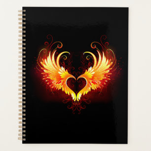 Coeur de feu ange avec ailes