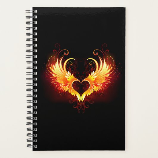 Cœur de feu d'ange avec des ailes (Devant)