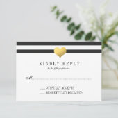 Coeur de feuille d'or + Rayures RSVP (Debout devant)