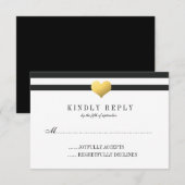 Coeur de feuille d'or + Rayures RSVP (Devant / Derrière)