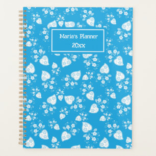 Coeur de fleur bleu avec fleurs motif
