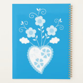 Coeur de fleur bleu avec fleurs motif (Dos)