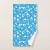 Coeur de fleur bleu avec fleurs motif (Serviette à main)