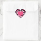 Coeur de KRW et flanc Zebra Pink et Black Sticker (Sac)