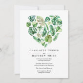 Coeur de la Faire-part de mariage du feuillage tro (Devant)