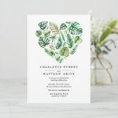 Coeur de la Faire-part de mariage du feuillage tro (Debout devant)