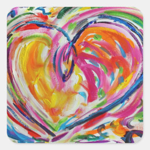 Coeur de la joie Peinture Stickers Art Étiquette