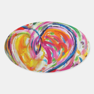 Coeur de la joie Peinture Stickers Art Étiquette