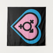Coeur de la Tapisserie de Trans Pride (Devant (Horizontal))