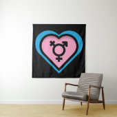 Coeur de la Tapisserie de Trans Pride (En situation)