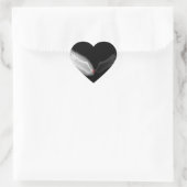 Coeur de l'aile Angel Autocollant noir et blanc (Sac)