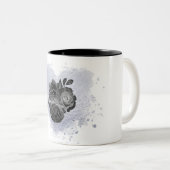 *~* Coeur de lavande Blanc Noir Rose Gothique Mug (Devant droit)