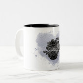 *~* Coeur de lavande Blanc Noir Rose Gothique Mug (Devant gauche)