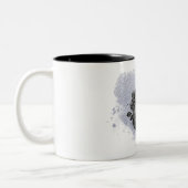 *~* Coeur de lavande Blanc Noir Rose Gothique Mug (Gauche)
