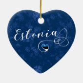 Coeur de l'Estonie, ornement d'arbre de Noël, (Dos)