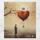 Coeur de l'homme : Étiquette de vin Valentine (Étiquettes simples)