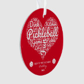 Coeur de Noël de Pickleball personnalisé (devant)